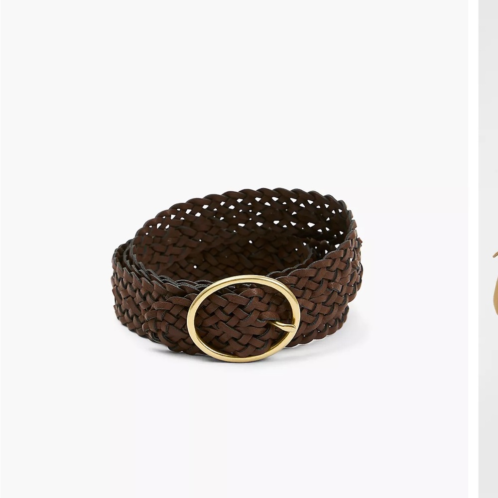 Braided Faux-Leather Oval Ring Versatile Belt